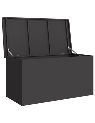 Scatola di Stoccaggio Esterno Nero 100 x 50,5 x 50 cm Acciaio