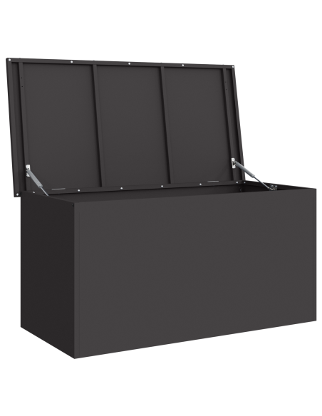 Scatola di Stoccaggio Esterno Nero 100 x 50,5 x 50 cm Acciaio