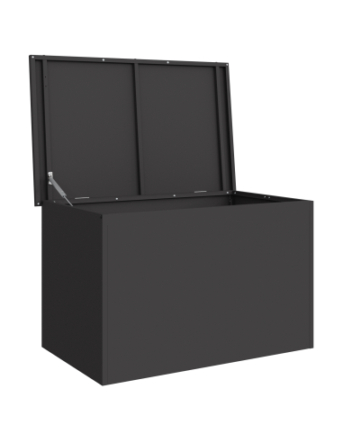 Scatola di Stoccaggio Esterno Nero 80 x 50,5 x 50 cm Acciaio