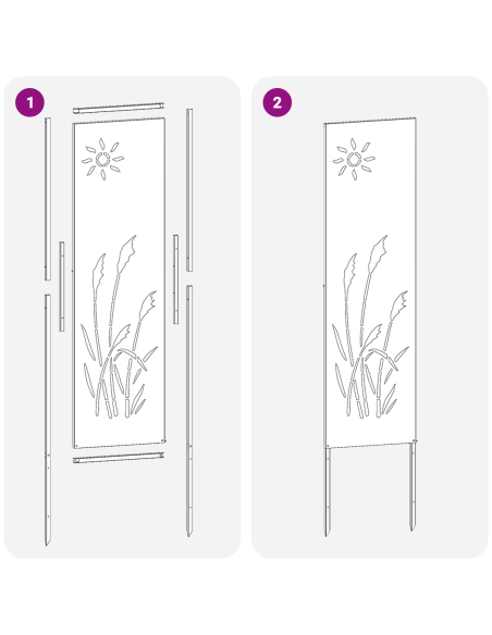 Pannello Decorativo da Giardino Argento 32 x 140 cm