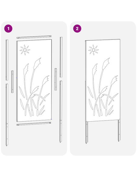 Pannello Decorativo da Giardino Antracite 32 x 140 cm