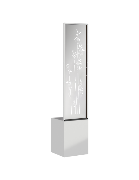 Vaso da Giardino con Pannello Decorativo Argento 32 x 140 cm