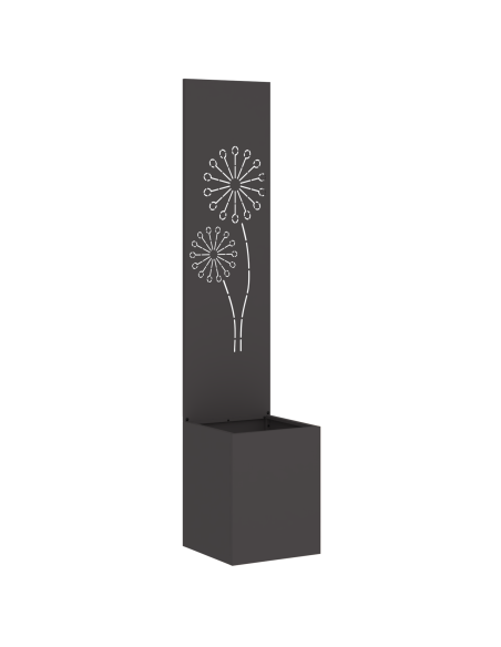 Vaso da Giardino con Pannello Decorativo Nero 32 x 140 cm