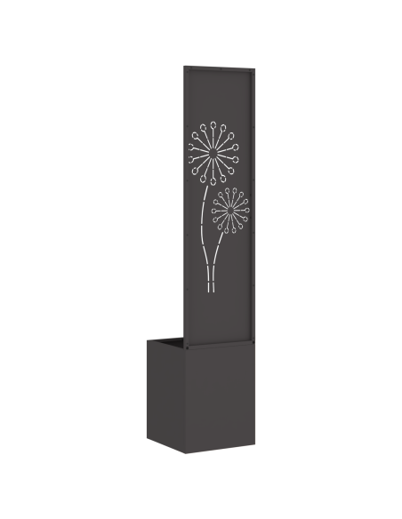 Vaso da Giardino con Pannello Decorativo Nero 32 x 140 cm