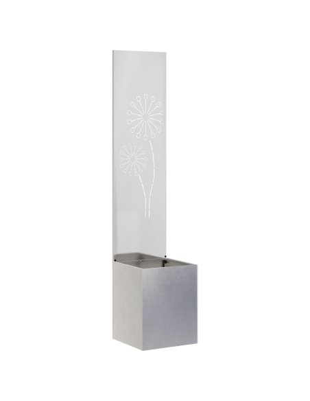 Vaso da Giardino con Pannello Decorativo Argento 32 x 140 cm