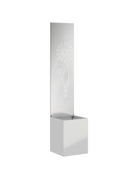 Vaso da Giardino con Pannello Decorativo Argento 32 x 140 cm