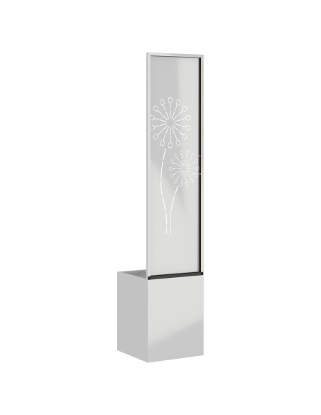 Vaso da Giardino con Pannello Decorativo Argento 32 x 140 cm