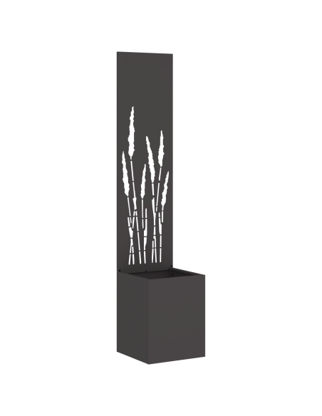 Vaso da Giardino con Pannello Decorativo Nero 32 x 140 cm