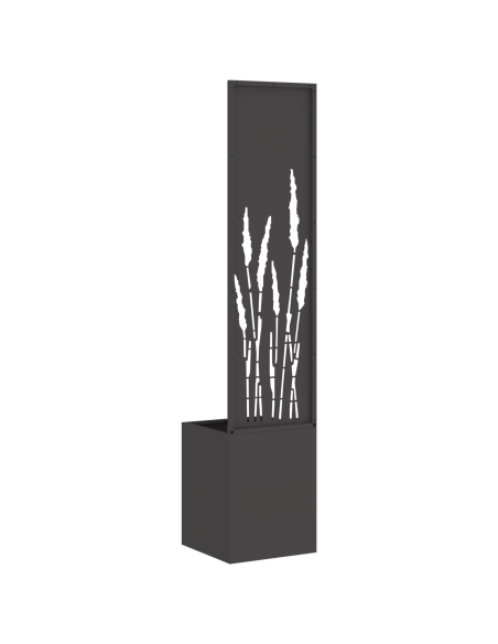 Vaso da Giardino con Pannello Decorativo Nero 32 x 140 cm