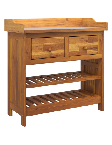 Mobiletto da Giardino con cassetto Naturale 78 x 36,5 x 78cm