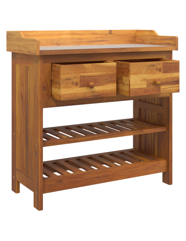 Mobiletto da Giardino con cassetto Naturale 78 x 36,5 x 78cm