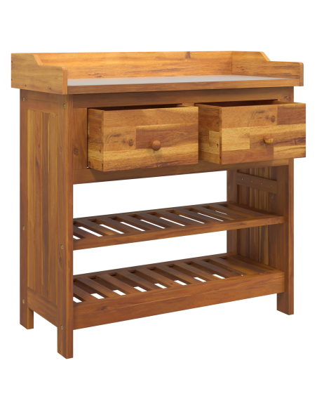 Mobiletto da Giardino con cassetto Naturale 78 x 36,5 x 78cm