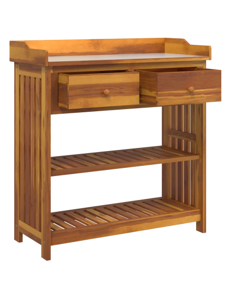 Mobiletto da Giardino con cassetto con lo scaffale Marrone 78 x 36.5 x 78cm