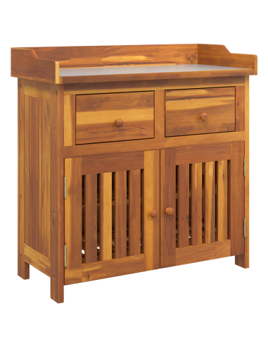 Mobiletto da Giardino con cassetto Naturale 78 x 36,5 x 78cm