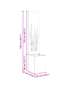 Schermo per privacy in giardino Traforo Ruggine 32 x 140 cm