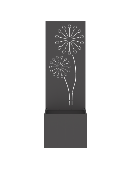 Vaso da Giardino con Pannello Decorativo Nero 50 x 140 cm