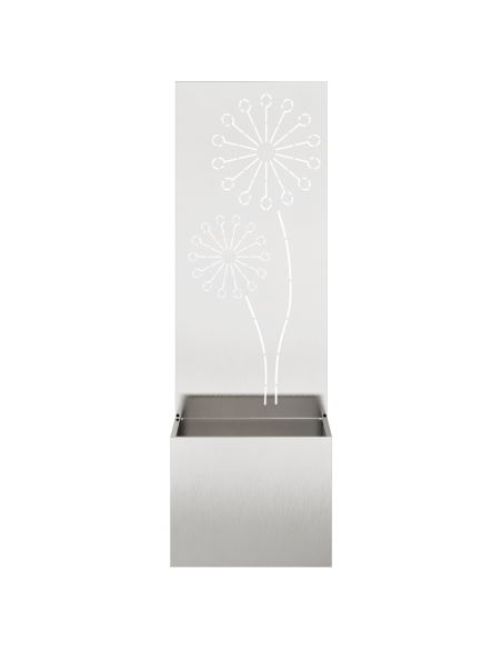 Vaso da Giardino con Pannello Decorativo Argento 50 x 140 cm