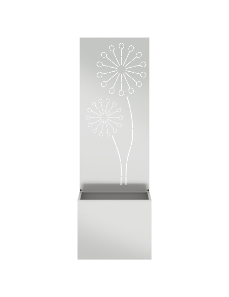 Vaso da Giardino con Pannello Decorativo Argento 50 x 140 cm