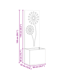 Schermo per privacy in giardino Traforo Ruggine 50 x 140 cm
