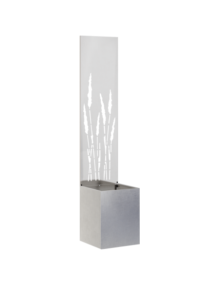 Vaso da Giardino con Pannello Decorativo Argento 32 x 140 cm