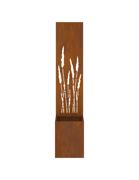 Vaso da Giardino con Pannello Decorativo Ruggine 32 x 140 cm