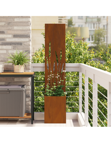 Schermo per privacy in giardino Traforo Ruggine 32 x 140 cm