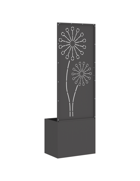 Vaso da Giardino con Pannello Decorativo Nero 50 x 140 cm