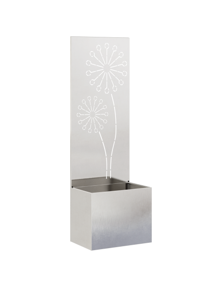 Vaso da Giardino con Pannello Decorativo Argento 50 x 140 cm