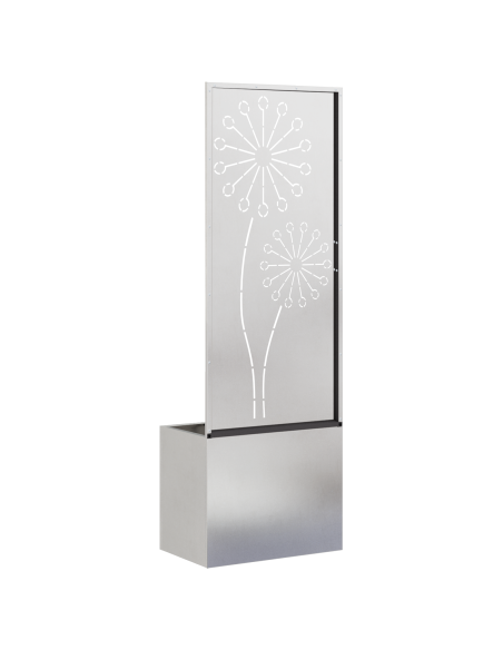 Vaso da Giardino con Pannello Decorativo Argento 50 x 140 cm
