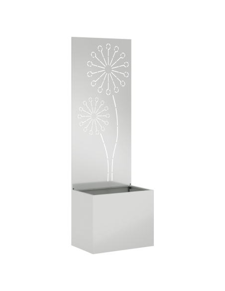 Vaso da Giardino con Pannello Decorativo Argento 50 x 140 cm