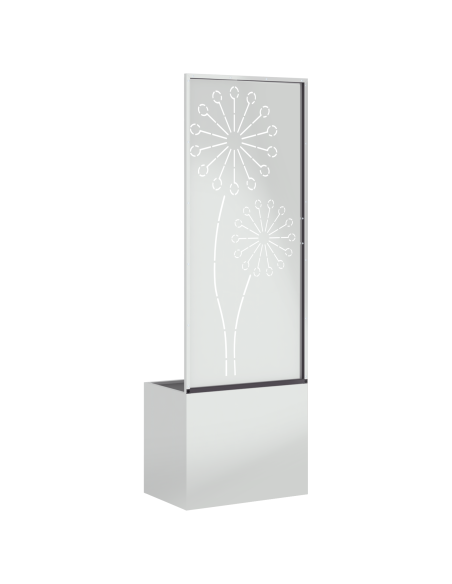 Vaso da Giardino con Pannello Decorativo Argento 50 x 140 cm