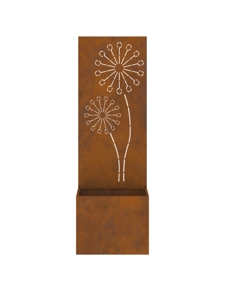 Vaso da Giardino con Pannello Decorativo Ruggine 50 x 140 cm