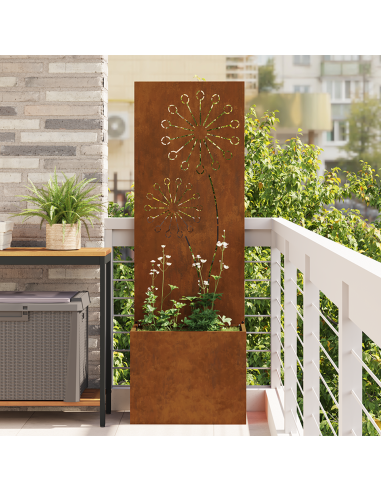 Schermo per privacy in giardino Traforo Ruggine 50 x 140 cm