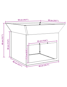 Focolare Ruggine 50 x 50 x 40 cm acciaio corten