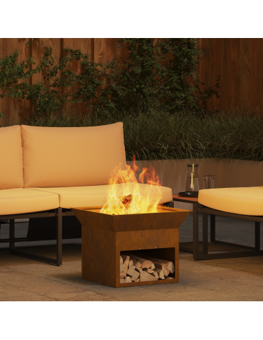 Focolare Ruggine 50 x 50 x 40 cm acciaio corten
