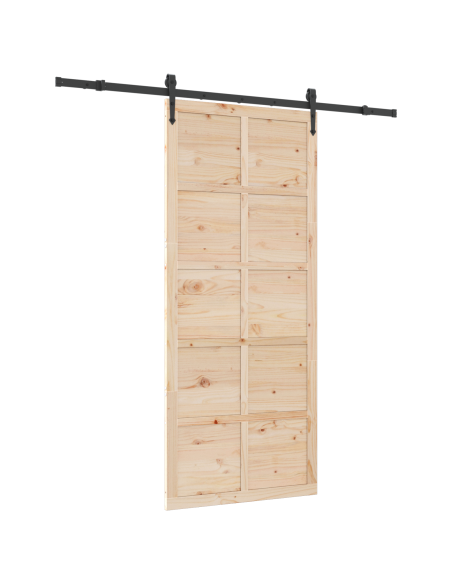 Porta scorrevole Marrone 100 x 208 cm Legno di pino massello