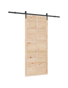 Porta scorrevole Marrone 90 x 208 cm Pino massello