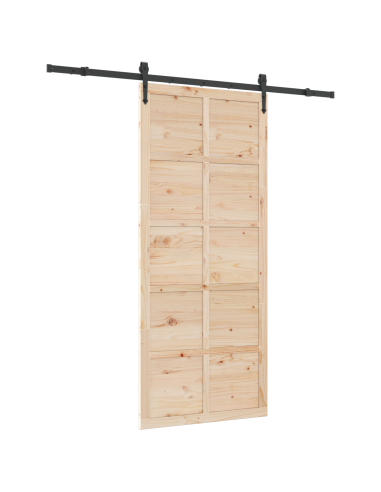 Porta scorrevole Marrone 90 x 208 cm Pino massello