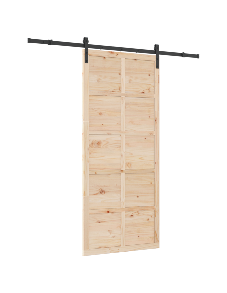 Porta scorrevole Marrone 100 x 208 cm Legno di pino massello