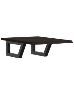 Ripiano a Parete per Lavabo in Acciaio e Massello di Rovere