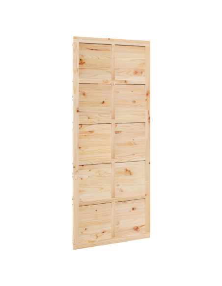 Porta del fienile Marrone 100 x 210 cm Legno di pino massello