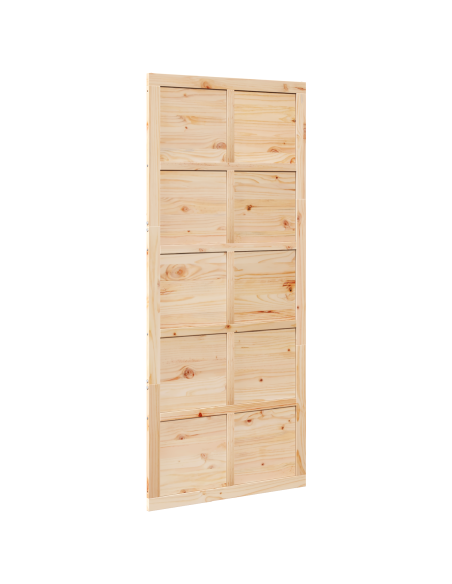 Porta del fienile Marrone 100 x 210 cm Legno di pino massello