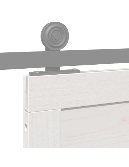 Porta del fienile Bianco 100 x 210 cm Legno di pino massello