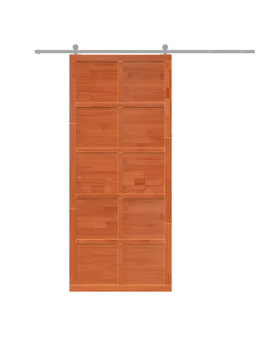 Porta del fienile Marrone cerato 100 x 2,5 x 208 cm