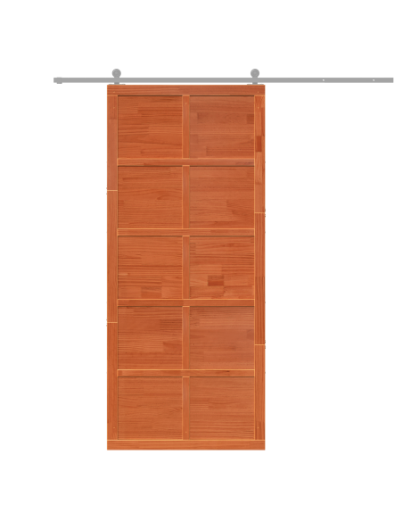 Porta del fienile Marrone cerato 100 x 2,5 x 208 cm