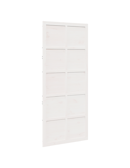 Porta del fienile Bianco 90 x 2,5 x 208 cm Pino massello