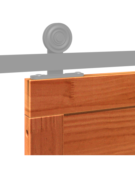 Porta del fienile Marrone cerato 90 x 2,5 x 208 cm