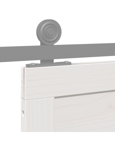 Porta del fienile Bianco 80 x 2,5 x 208 cm Pino massello