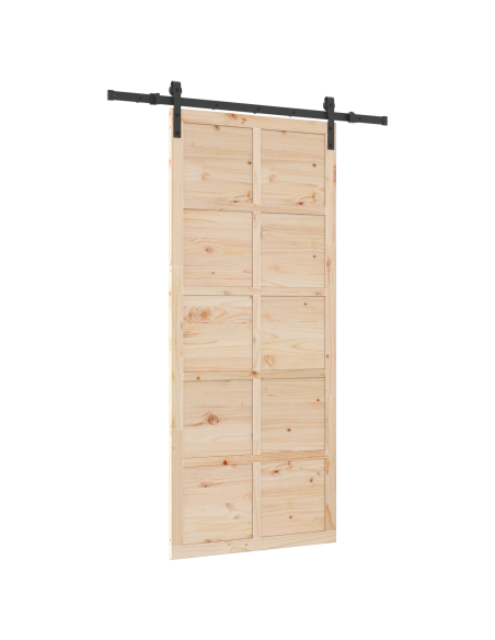 Porta scorrevole Marrone 80 x 208 cm Legno di pino massello