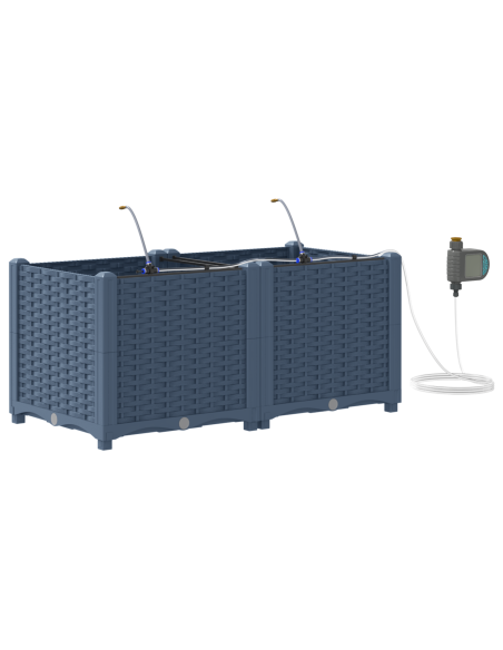 Vaso da giardino 2 pcs Grigio 120 x 120 x 142 cm Acciaio